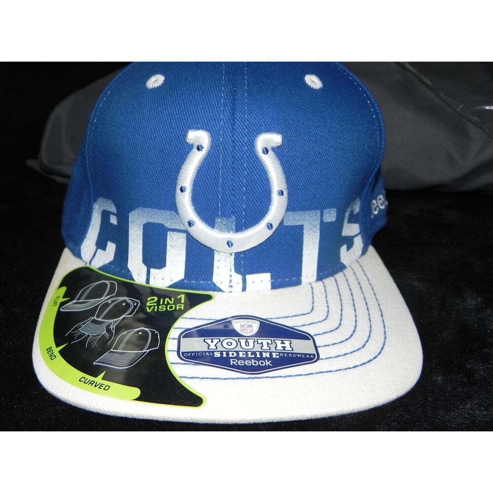 Indianapolis Colts Reebok Youth NFL 2-in-1 Visor Hat Blue White New